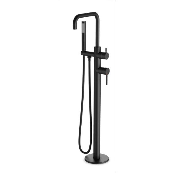 Opera Floor Mount Tub Filler Trim Kit with Low Spout and Hand Shower - FS513TKBK image 1