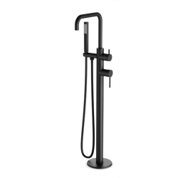 FS513TK - Round Floor Mount Tub Filler Trim Kit with Low Spout and Hand Held Shower Artos US Matte Black 