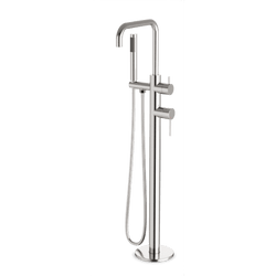 Opera Floor Mount Tub Filler Trim Kit with Low Spout and Hand Shower - Brushed Nickel thumbnail 1