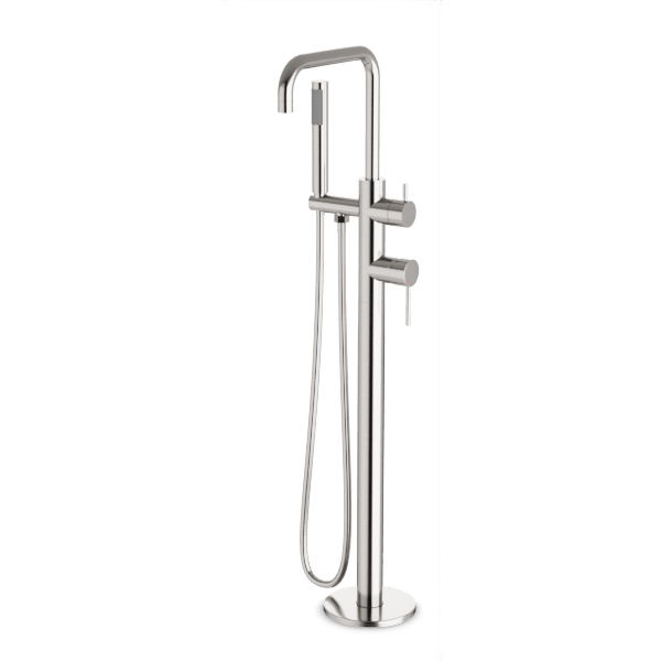 Opera Floor Mount Tub Filler Trim Kit with Low Spout and Hand Shower - FS513TKBN image 1