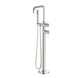 FS513TK - Round Floor Mount Tub Filler Trim Kit with Low Spout and Hand Held Shower Artos US Brushed Nickel 