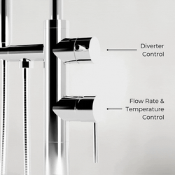Opera Floor Mount Tub Filler Trim Kit with Low Spout and Hand Shower - Chrome thumbnail 5