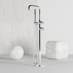 Opera Floor Mount Tub Filler Trim Kit with Low Spout and Hand Shower - Chrome thumbnail 2
