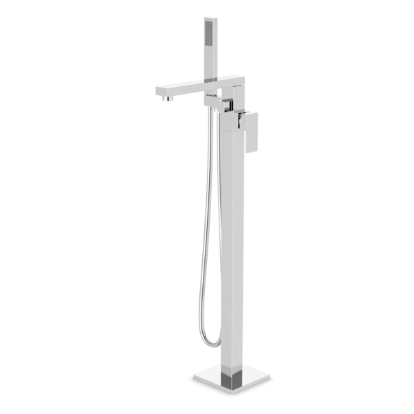 Edge Floor Mount Tub Filler Trim Kit with Hand Shower - Chrome image 1