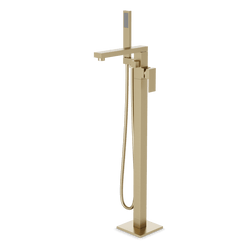 Edge Floor Mount Tub Filler Trim Kit with Hand Shower - Satin Brass thumbnail 1