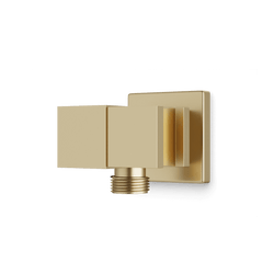 Square Adjustable Hand Shower Holder with Integrated Water Connection Artos US Satin Brass 