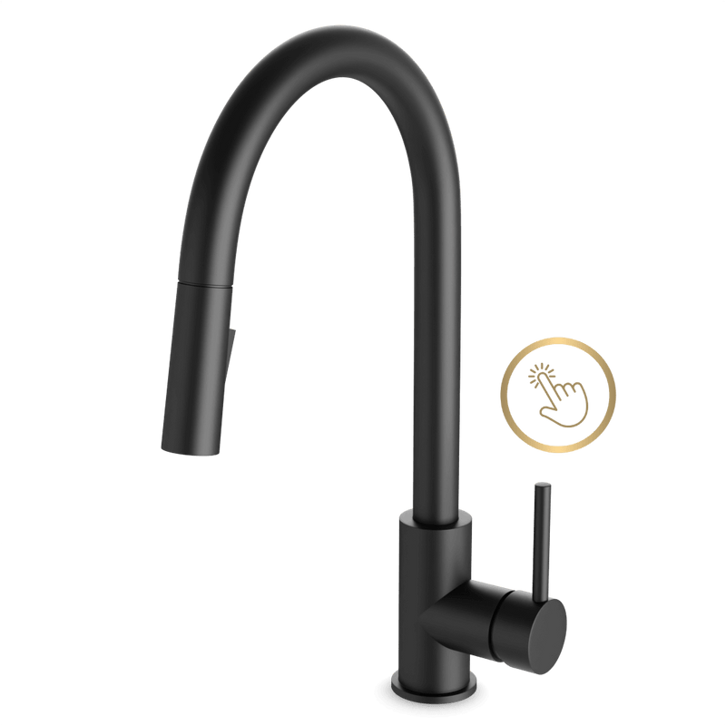 Modern Touch Activated Kitchen Faucet with Pulldown Spray - Matte Black image 1