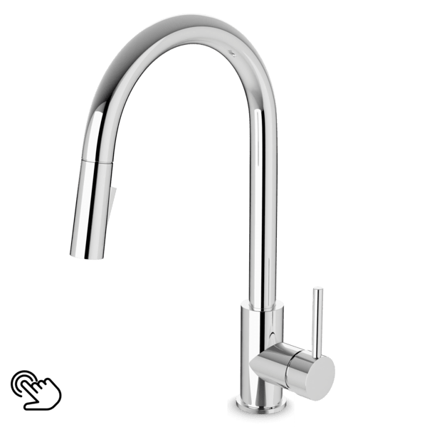 FTS100137 - Trova Touch Activated Modern Kitchen Faucet with Pulldown Spray Artos US Chrome 