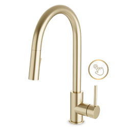 Modern Touch Activated Kitchen Faucet with Pulldown Spray - Satin Brass thumbnail 1