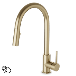 FTS100137 - Trova Touch Activated Modern Kitchen Faucet with Pulldown Spray Artos US Satin Brass