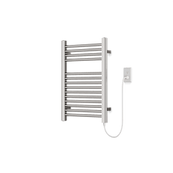 Denby 27" x 18" Plug-In Heated Towel Rail - Brushed Nickel thumbnail 1
