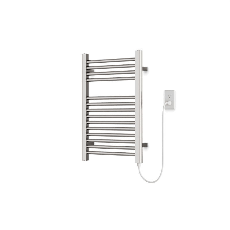 Denby 27" x 18" Plug-In Heated Towel Rail - Brushed Nickel image 1