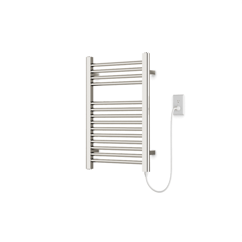 Denby 27" x 18" Plug-In Heated Towel Rail - Polished Nickel image 1