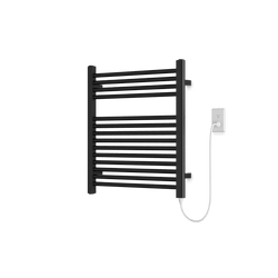 Denby 27" x 24" Plug-In Heated Towel Rail - Matte Black thumbnail 1