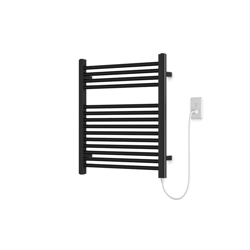 Denby 27" x 24" Plug-In Heated Towel Rail - Matte Black image 1
