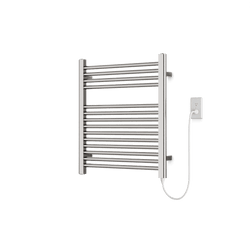 Denby 27" x 24" Plug-In Heated Towel Rail - Brushed Nickel thumbnail 1