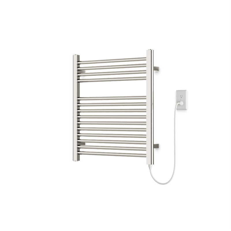 Denby 27" x 24" Plug-In Heated Towel Rail - Polished Nickel image 1
