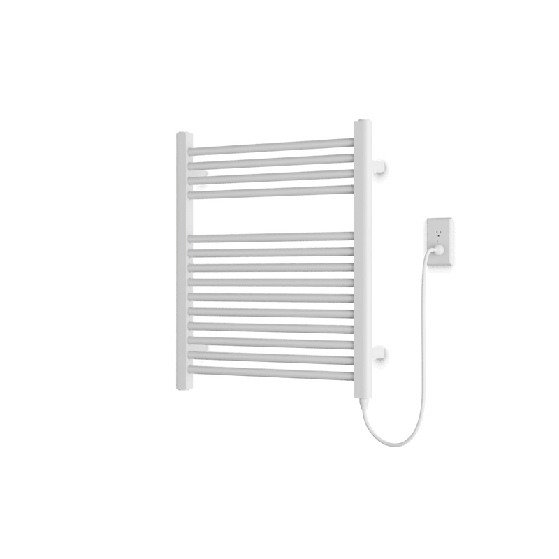 Denby 27" x 24" Plug-In Heated Towel Rail - White image 1
