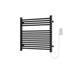 Denby 27" x 30" Plug-In Heated Towel Rail - Matte Black thumbnail 1