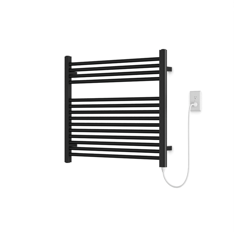 Denby 27" x 30" Plug-In Heated Towel Rail - Matte Black image 1