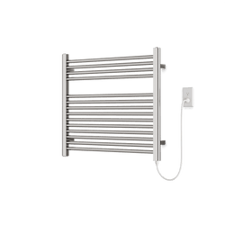 Denby 27" x 30" Plug-In Heated Towel Rail - Brushed Nickel thumbnail 1