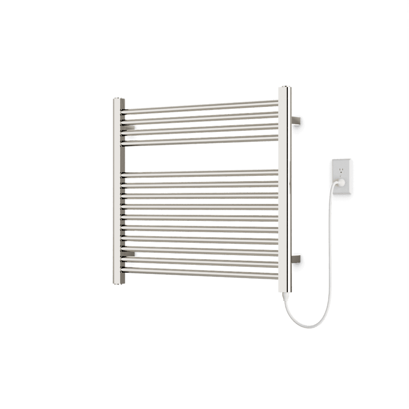 Denby 27" x 30" Plug-In Heated Towel Rail - Polished Nickel image 1