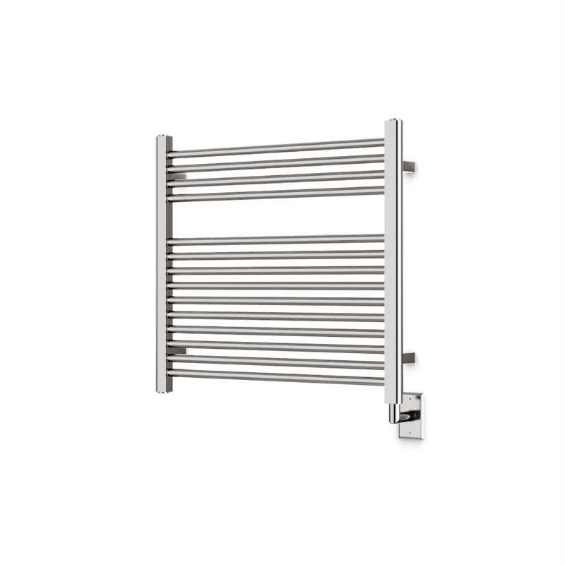 Denby 27" x 30" Hardwired Heated Towel Rail - Brushed Nickel image 1