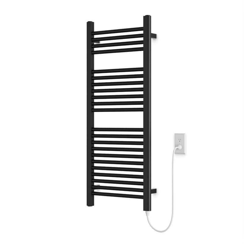 Denby 44" x 18" Plug-In Heated Towel Rail - Matte Black image 1