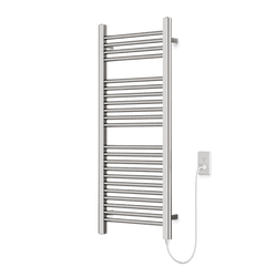Denby 44" x 18" Plug-In Heated Towel Rail - Brushed Nickel thumbnail 1