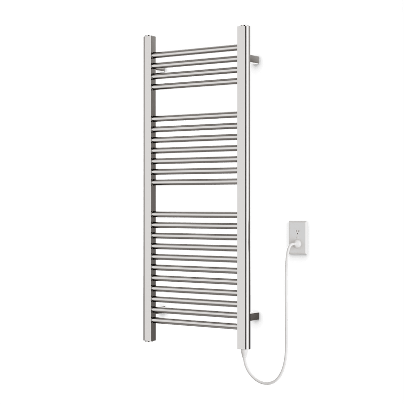 Denby 44" x 18" Plug-In Heated Towel Rail - Brushed Nickel image 1