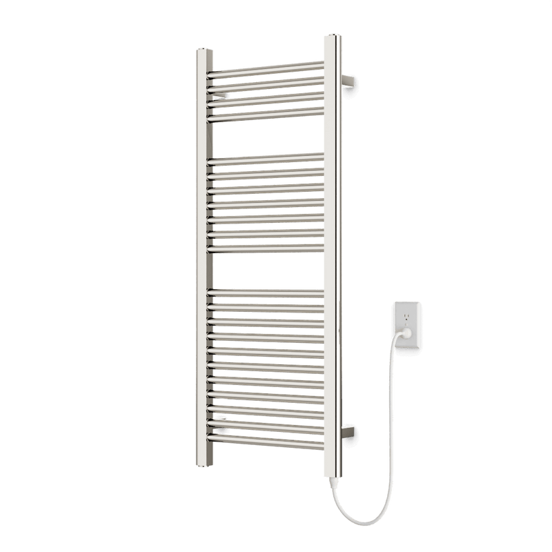 Denby 44" x 18" Plug-In Heated Towel Rail - Polished Nickel image 1