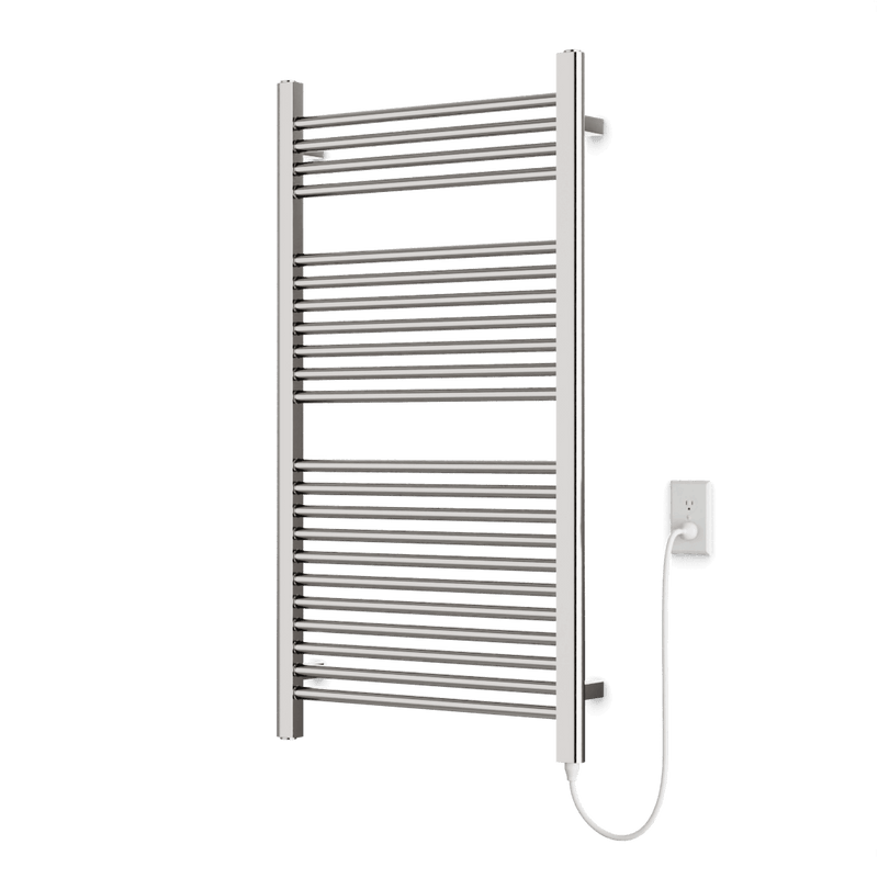 Denby 44" x 24" Plug-In Heated Towel Rail - Brushed Nickel image 1