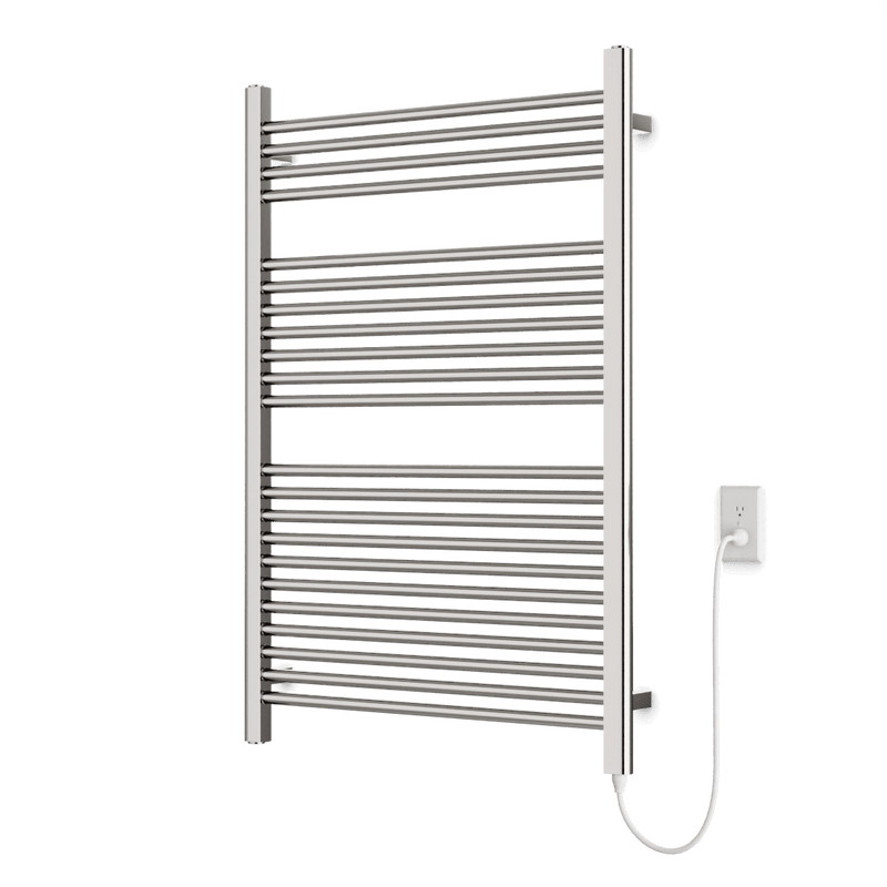 Denby 44" x 30" Plug-In Heated Towel Rail - Brushed Nickel image 1