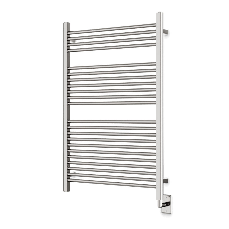 Denby 44" x 30" Hardwired Heated Towel Rail - Brushed Nickel image 1