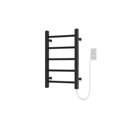 Ryton 26" x 18" Plug-In Heated Towel Rail - Matte Black thumbnail 1