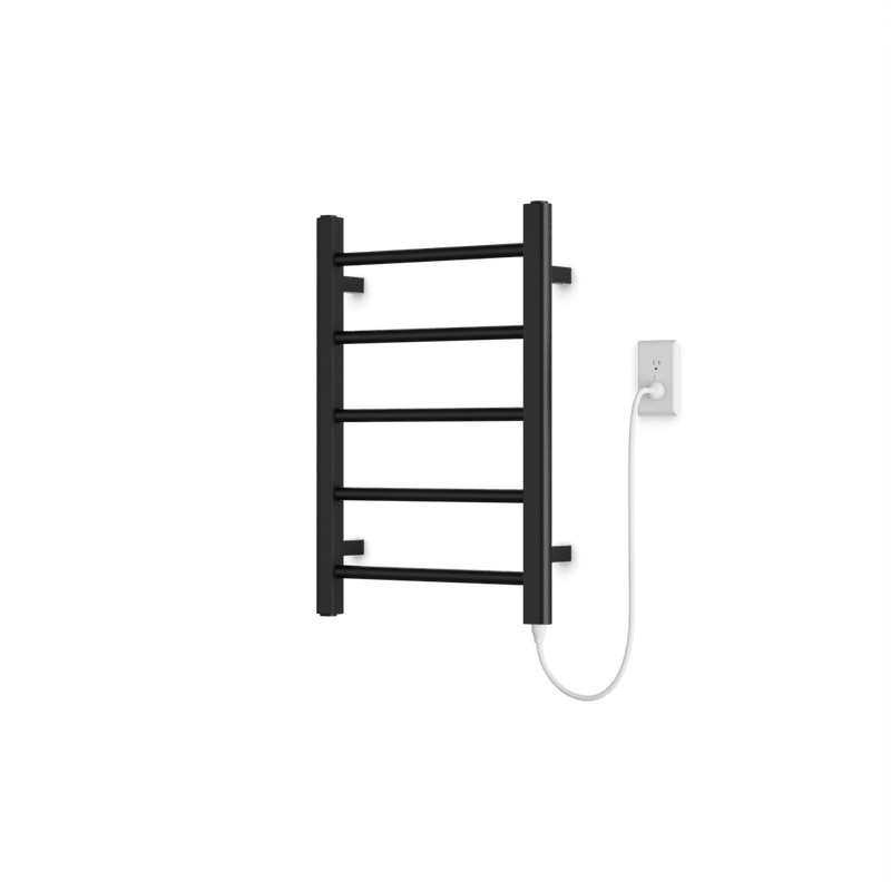Ryton 26" x 18" Plug-In Heated Towel Rail - Matte Black image 1