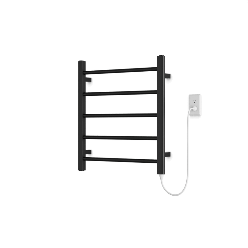 Ryton 26" x 24" Plug-In Heated Towel Rail - Matte Black image 1