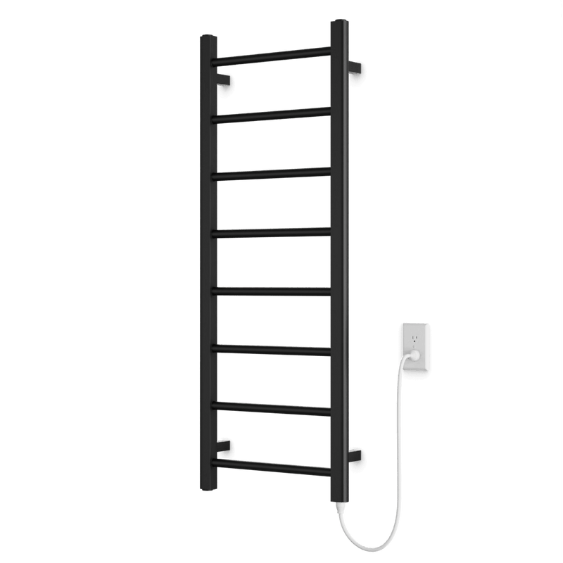 Ryton 47" x 18" Plug-In Heated Towel Rail - Matte Black image 1