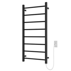 Ryton 47" x 24" Plug-In Heated Towel Rail - Matte Black thumbnail 1