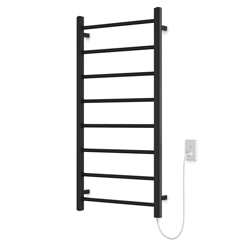 Ryton 47" x 24" Plug-In Heated Towel Rail - Matte Black image 1