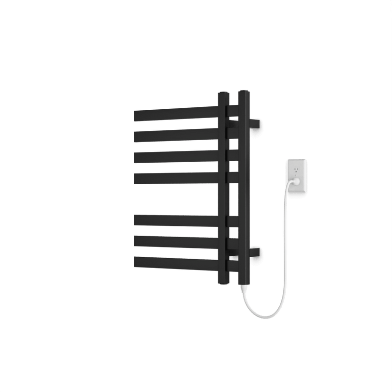 Lioni 27" x 20" Plug-In Heated Towel Rail - Matte Black image 1