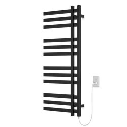 Lioni 48" x 20" Plug-In Heated Towel Rail - Matte Black thumbnail 1