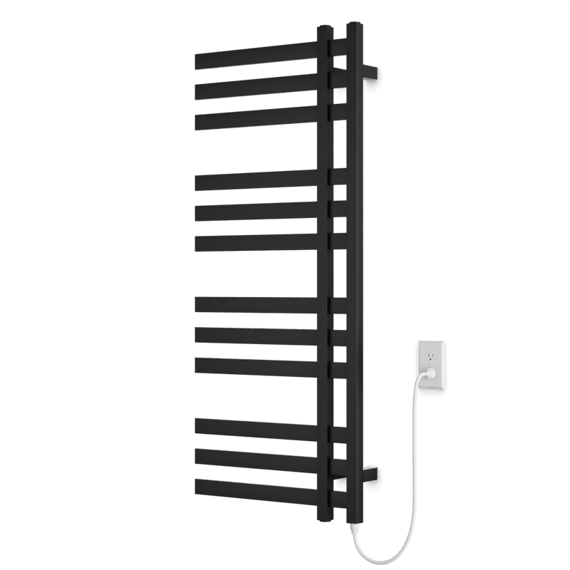 Lioni 48" x 20" Plug-In Heated Towel Rail - Matte Black image 1