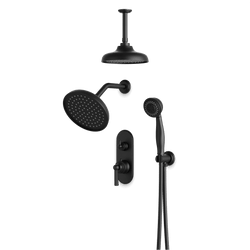 Classic Thermostatic Shower Trim Kit with Wall & Ceiling Mount Shower Head, Hand Shower - PS108CLBK thumbnail 1