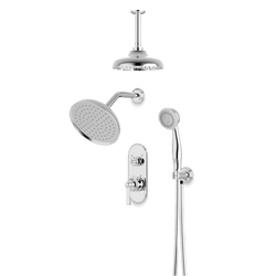 Classic Thermostatic Shower Trim Kit with Wall & Ceiling Mount Shower Head, Hand Shower - PS108CLCH thumbnail 1