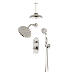 Classic Thermostatic Shower Trim Kit with Wall & Ceiling Mount Shower Head, Hand Shower - PS108CLPN thumbnail 1
