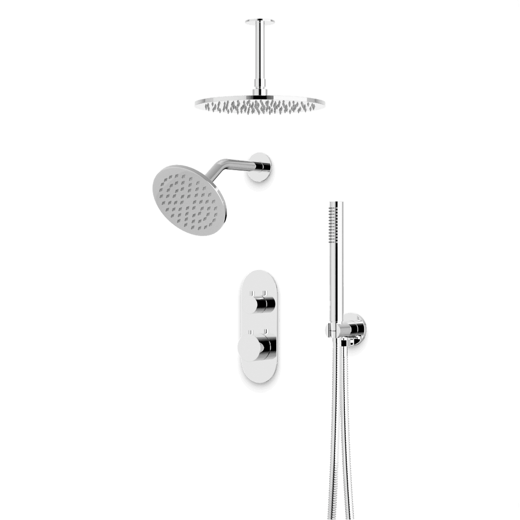 Opera Thermostatic Shower Trim Kit with Wall & Ceiling Mount