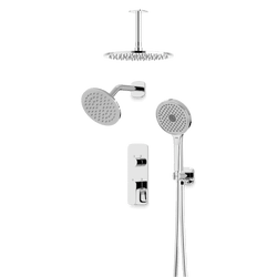 Harmony Thermostatic Shower Trim Kit with Wall & Ceiling Mount Shower Head, Hand Shower - Chrome thumbnail 1