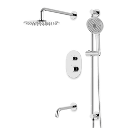 Opera Thermostatic Shower Trim Kit with Hand Shower on Slide Bar, Tub Filler - Chrome / Wide thumbnail 1