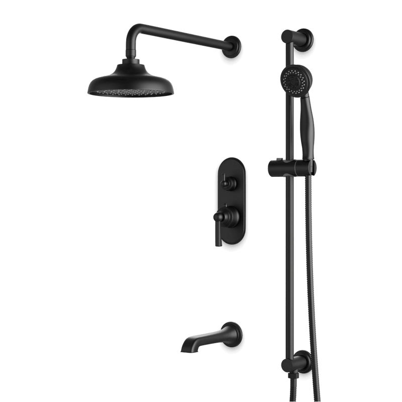 Classic Thermostatic Shower Trim Kit with Hand Shower on Slide Bar, Tub Filler - PS116CLBK image 1